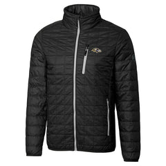 Baltimore Ravens Cutter & Buck Big & Tall Rainier PrimaLoft Eco Insulated Full-Zip Hoodie Puffer Jacket - Black - NFL