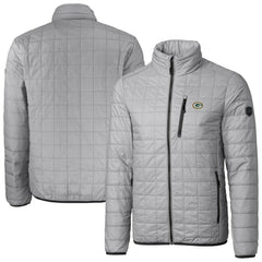 Green Bay Packers Cutter & Buck Big & Tall Rainier PrimaLoft Eco Insulated Full-Zip Hoodie Puffer Jacket - Gray - NFL