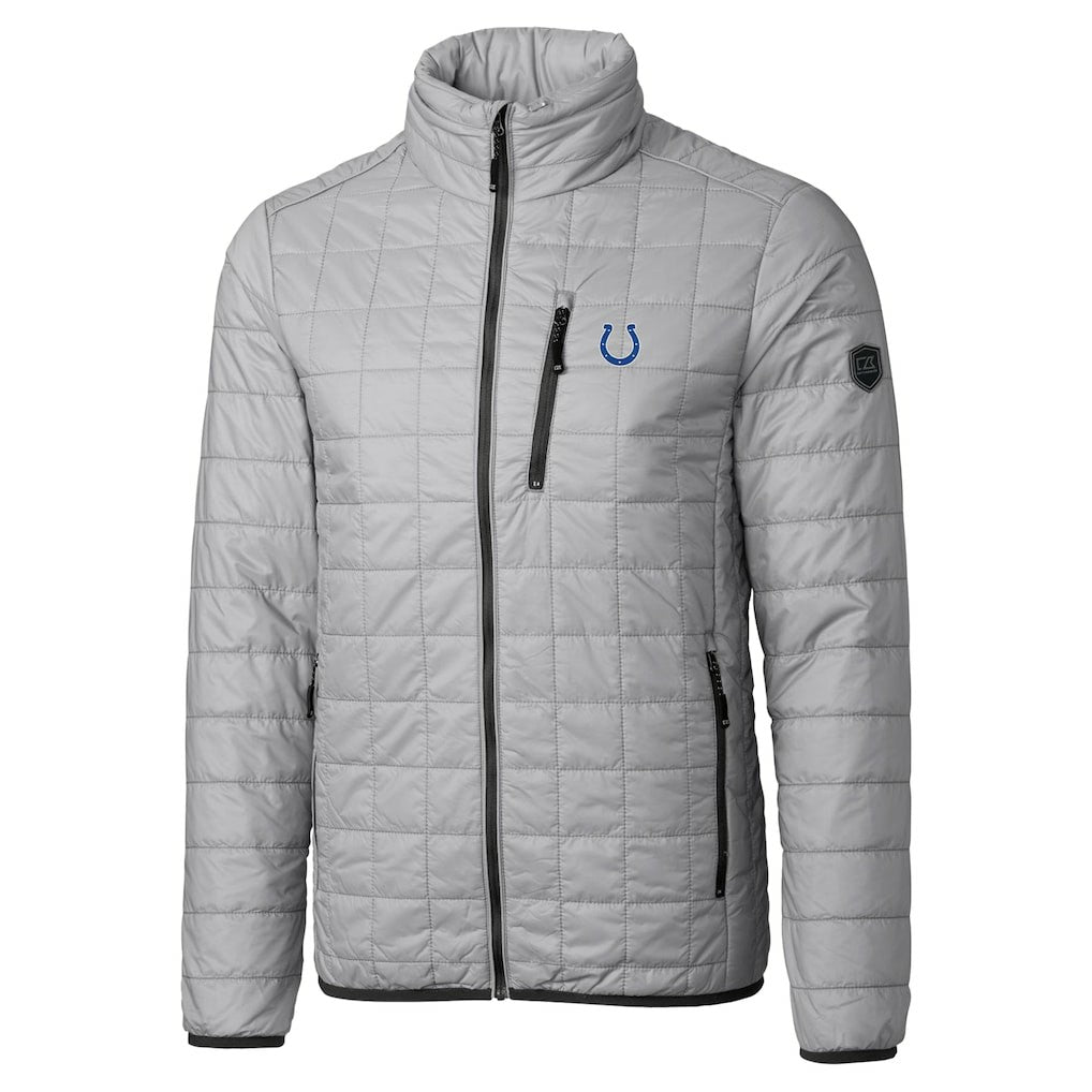 Indianapolis Colts Cutter & Buck Big & Tall Rainier PrimaLoft Eco Insulated Full-Zip Hoodie Puffer Jacket - Gray - NFL