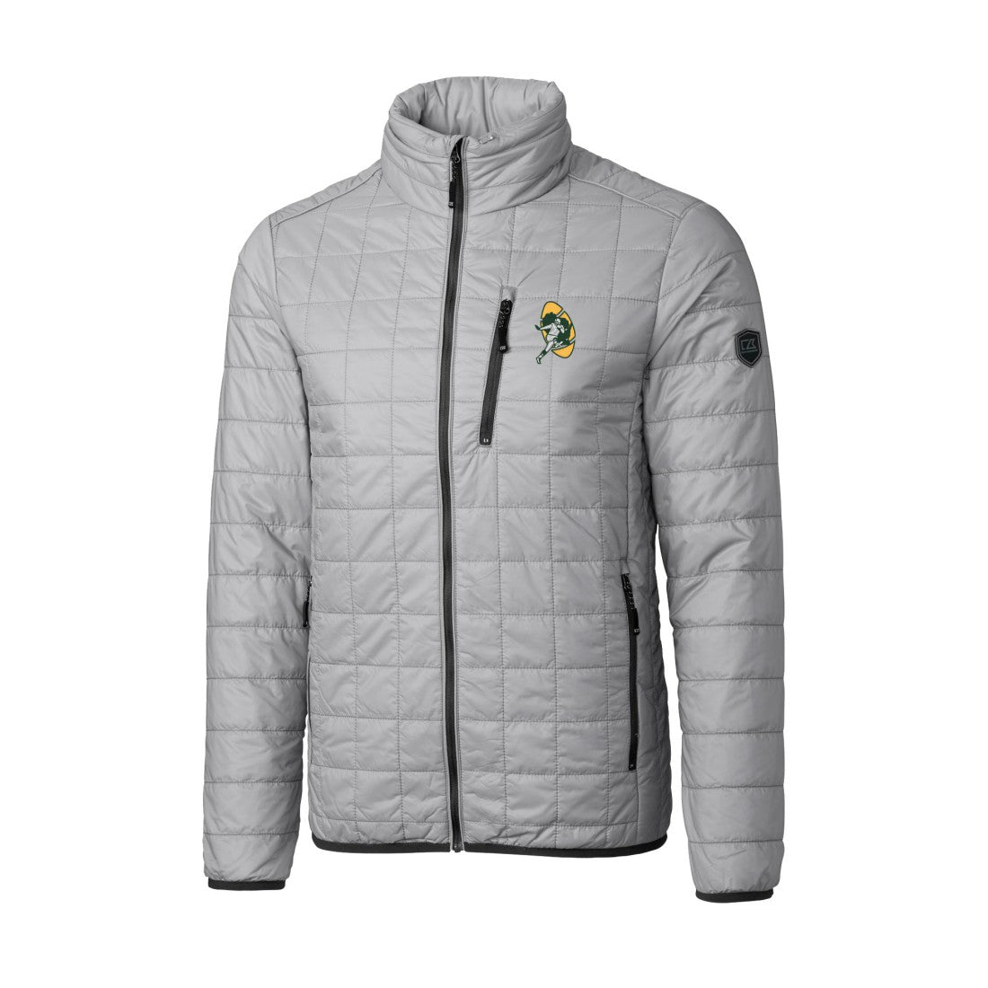 Green Bay Packers Cutter & Buck Big & Tall Rainier PrimaLoft Eco Insulated Full-Zip Puffer Jacket - Gray - NFL