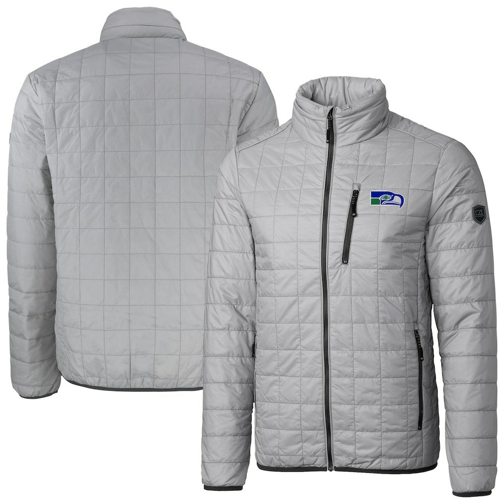 Seattle Seahawks Cutter & Buck Big & Tall Rainier PrimaLoft Eco Insulated Full-Zip Puffer Jacket - Gray - NFL