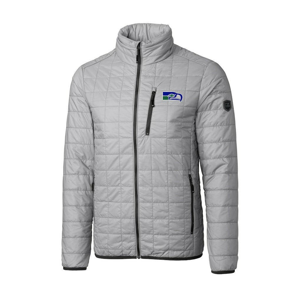 Seattle Seahawks Cutter & Buck Big & Tall Rainier PrimaLoft Eco Insulated Full-Zip Puffer Jacket - Gray - NFL