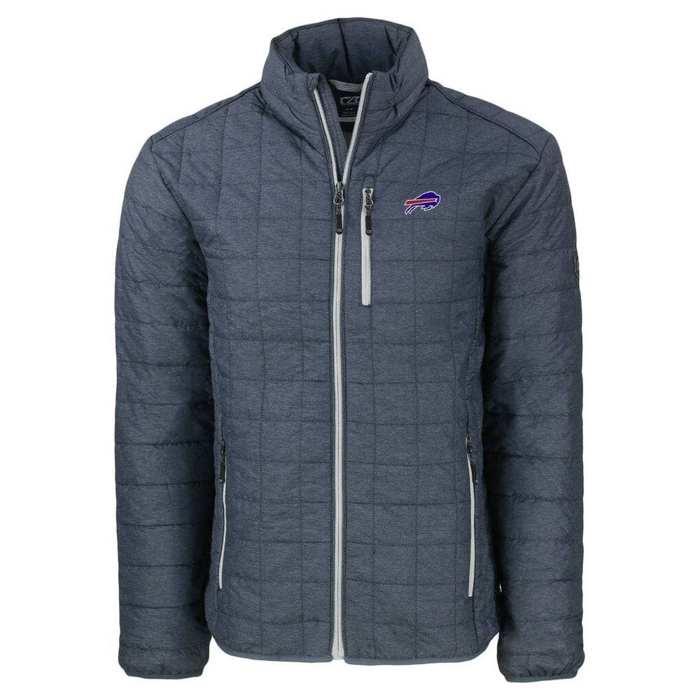 Buffalo Bills Cutter & Buck Big & Tall Rainier PrimaLoft Eco Insulated Full-Zip Hoodie Puffer Jacket - Charcoal - NFL