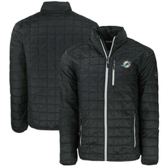 Miami Dolphins Cutter & Buck Big & Tall Rainier PrimaLoft Eco Insulated Full-Zip Puffer Jacket - Black - NFL