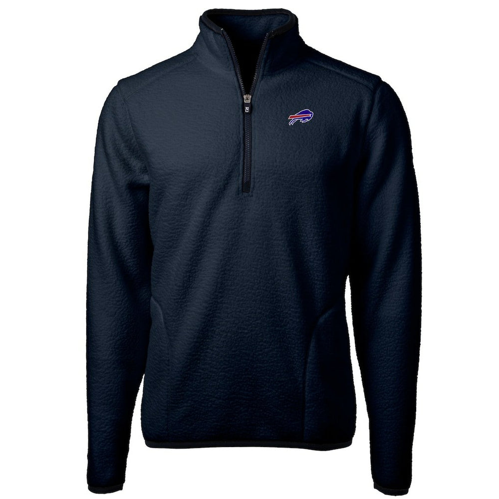 Buffalo Bills Cutter & Buck Big & Tall Cascade Eco Fleece Quarter-Zip Jacket - Navy - NFL