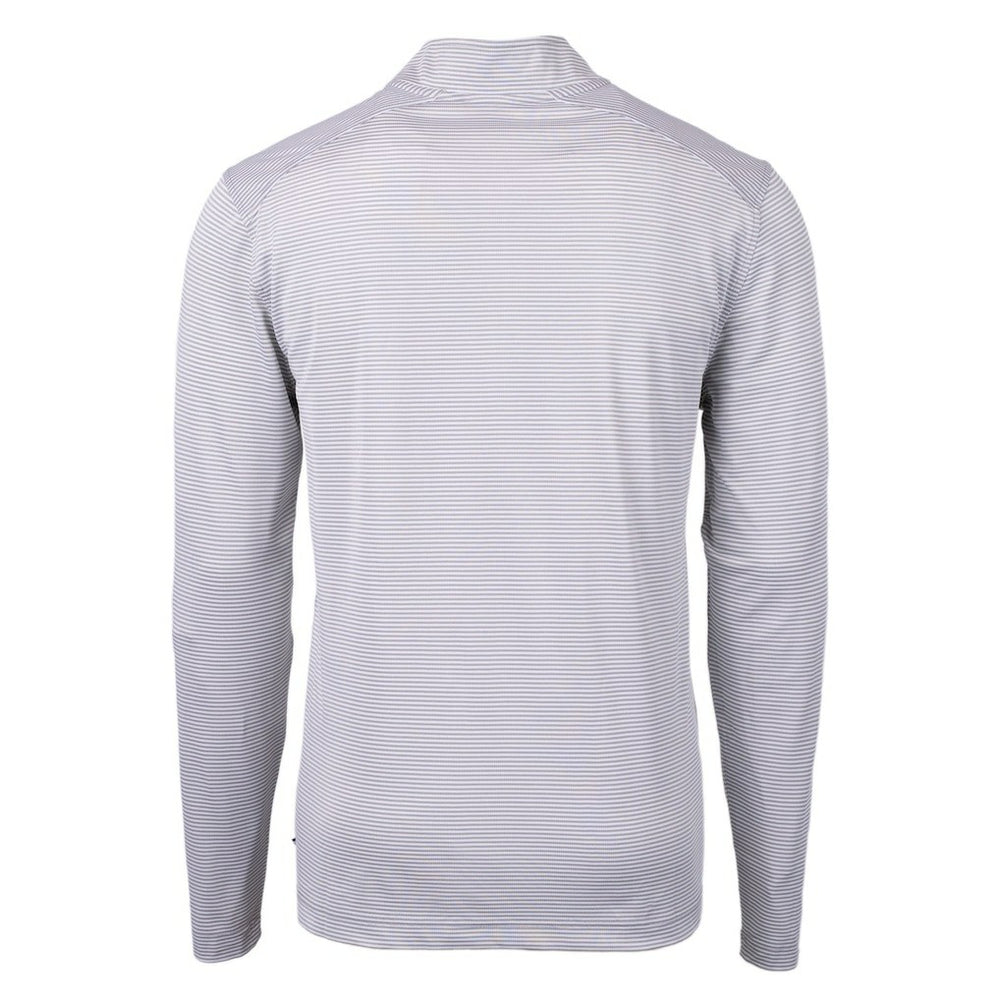 Cincinnati Bengals Cutter & Buck Big & Tall Virtue Eco Pique Micro Stripe Tri-Blend Quarter-Zip Jacket - Gray - NFL