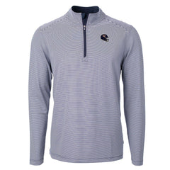Chicago Bears Cutter & Buck Big & Tall Virtue Eco Pique Micro Stripe Tri-Blend Quarter-Zip Jacket - Navy - NFL