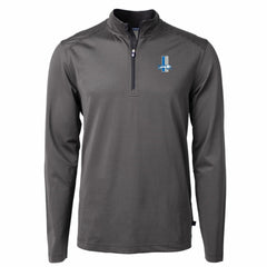 Detroit Lions Cutter & Buck Big & Tall Virtue Eco Pique Micro Stripe Tri-Blend Quarter-Zip Jacket - Black - NFL