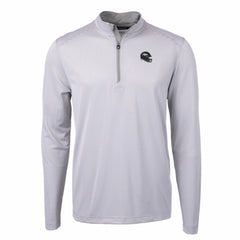 Denver Broncos Cutter & Buck Big & Tall Virtue Eco Pique Micro Stripe Tri-Blend Quarter-Zip Jacket - Gray - NFL
