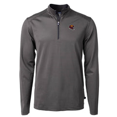 Washington Commanders Cutter & Buck Big & Tall Virtue Eco Pique Micro Stripe Tri-Blend Quarter-Zip Jacket - Black - NFL