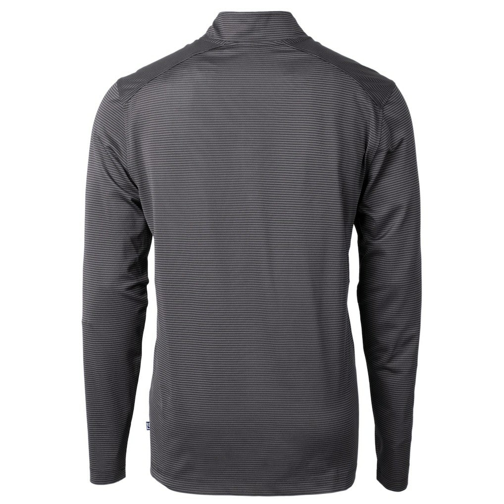 Washington Commanders Cutter & Buck Big & Tall Virtue Eco Pique Micro Stripe Tri-Blend Quarter-Zip Jacket - Black - NFL