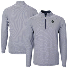 Seattle Seahawks Cutter & Buck Big & Tall Virtue Eco Pique Micro Stripe Tri-Blend Quarter-Zip Jacket - College Navy - NFL