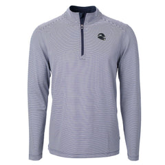 Seattle Seahawks Cutter & Buck Big & Tall Virtue Eco Pique Micro Stripe Tri-Blend Quarter-Zip Jacket - College Navy - NFL