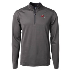 Kansas City Chiefs Cutter & Buck Big & Tall Virtue Eco Pique Micro Stripe Tri-Blend Quarter-Zip Jacket - Black - NFL