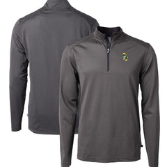 Green Bay Packers Cutter & Buck Big & Tall Virtue Eco Pique Micro Stripe Tri-Blend Quarter-Zip Jacket - Black - NFL
