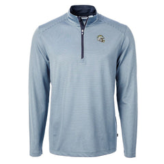Los Angeles Chargers Cutter & Buck Big & Tall Virtue Eco Pique Micro Stripe Tri-Blend Quarter-Zip Jacket - Powder Blue - NFL