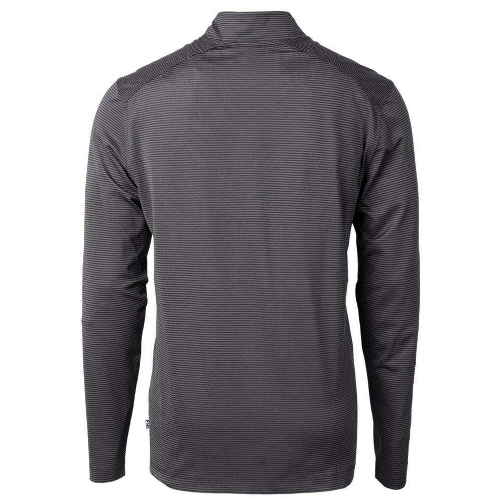 Minnesota Vikings Cutter & Buck Big & Tall Virtue Eco Pique Micro Stripe Tri-Blend Quarter-Zip Jacket - Black - NFL