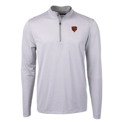 Chicago Bears Cutter & Buck Big & Tall Virtue Eco Pique Micro Stripe Tri-Blend Quarter-Zip Jacket - Gray - NFL