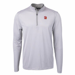 Tampa Bay Buccaneers Cutter & Buck Big & Tall Virtue Eco Pique Micro Stripe Tri-Blend Quarter-Zip Jacket - Gray - NFL