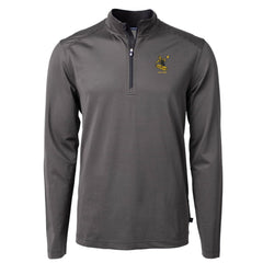 Pittsburgh Steelers Cutter & Buck Big & Tall Virtue Eco Pique Micro Stripe Tri-Blend Quarter-Zip Jacket - Black - NFL