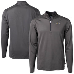 Baltimore Ravens Cutter & Buck Big & Tall Virtue Eco Pique Micro Stripe Tri-Blend Quarter-Zip Jacket - Black - NFL