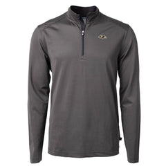 Baltimore Ravens Cutter & Buck Big & Tall Virtue Eco Pique Micro Stripe Tri-Blend Quarter-Zip Jacket - Black - NFL