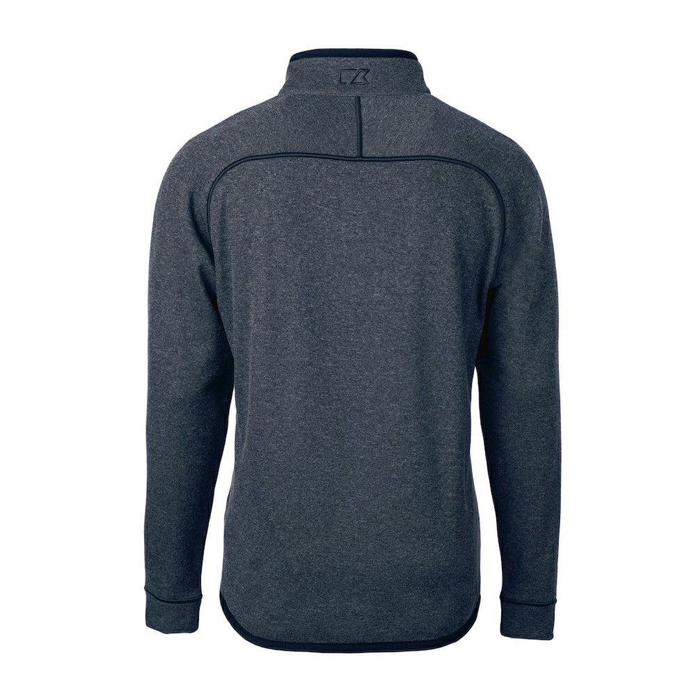 New England Patriots Cutter & Buck Big & Tall Mainsail Sweater-Knit Half-Zip Jacket - Heather Navy - NFL