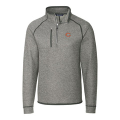 Chicago Bears Cutter & Buck Big & Tall Mainsail Sweater-Knit Half-Zip Jacket - Heather Gray - NFL
