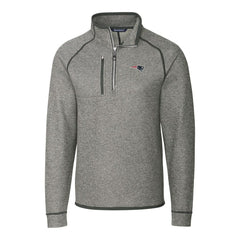 New England Patriots Cutter & Buck Big & Tall Mainsail Sweater-Knit Half-Zip Jacket - Heather Gray - NFL