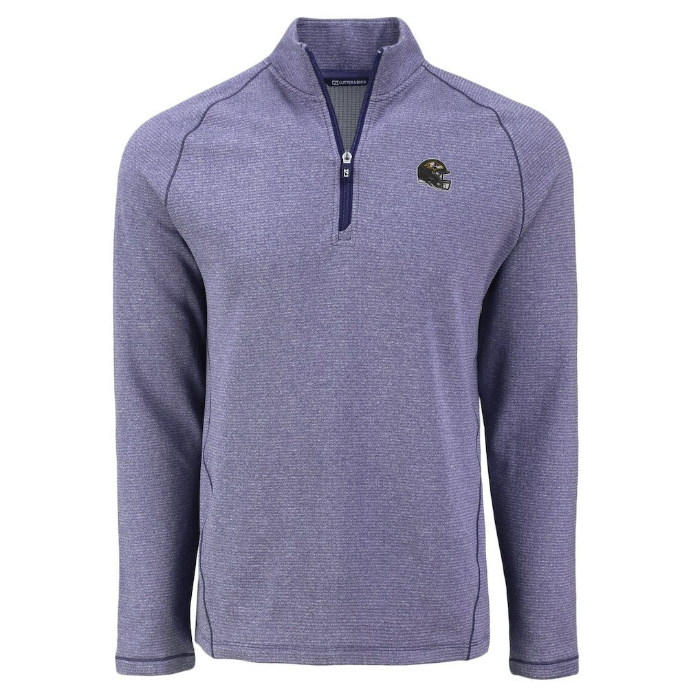 Baltimore Ravens Cutter & Buck Peshastin Eco Fleece Tri-Blend Raglan Recycled Quarter-Zip Jacket - Heather Purple - NFL
