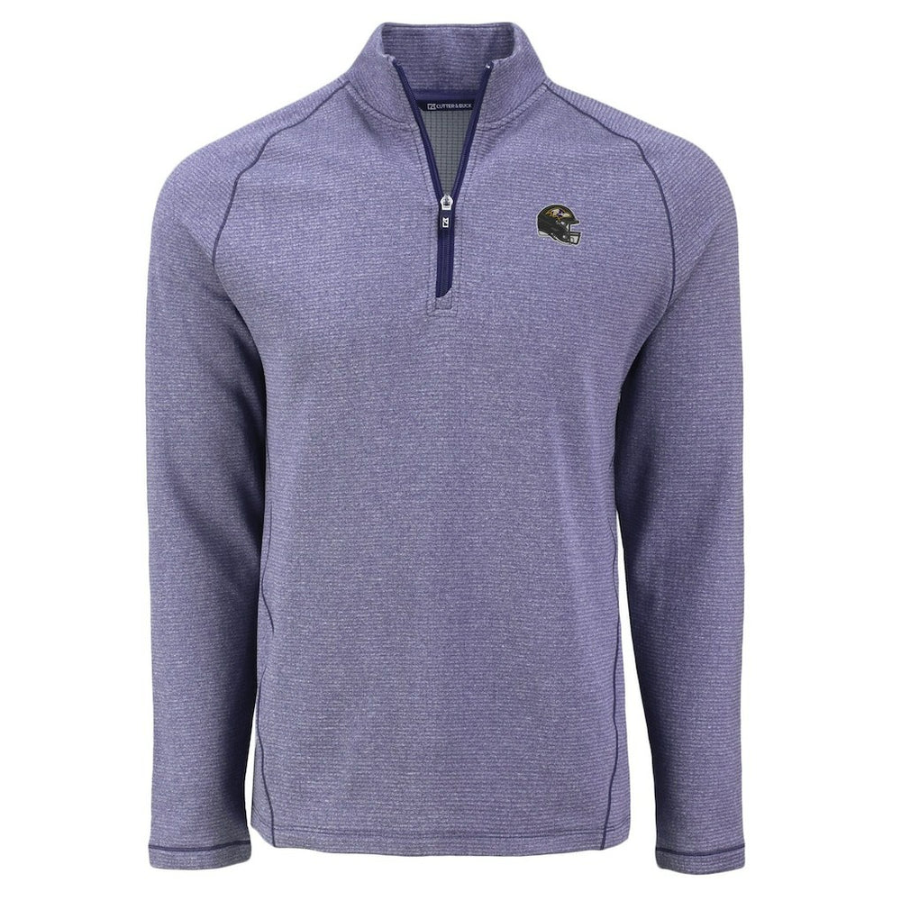 Baltimore Ravens Cutter & Buck Peshastin Eco Fleece Tri-Blend Raglan Recycled Quarter-Zip Jacket - Heather Purple - NFL