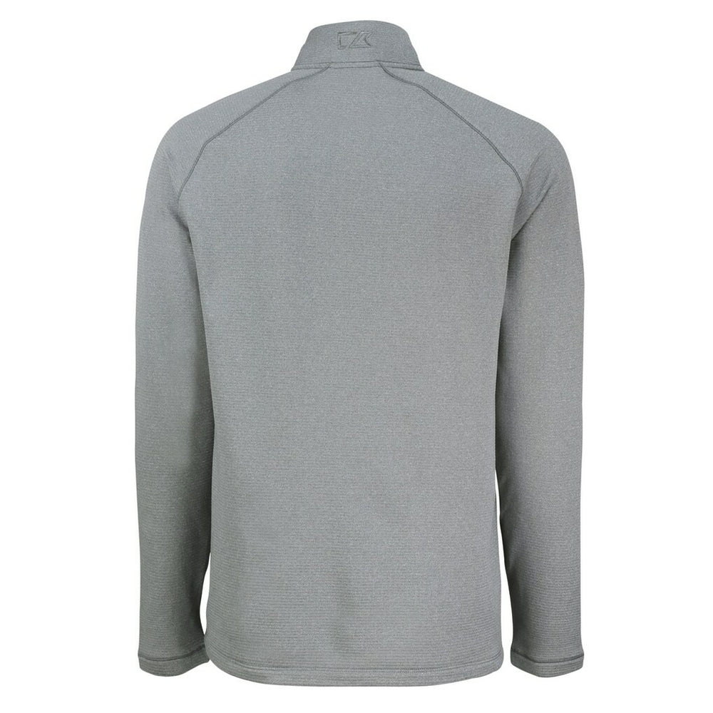 Atlanta Falcons Cutter & Buck Peshastin Eco Fleece Tri-Blend Raglan Recycled Quarter-Zip Jacket - Heather Gray - NFL