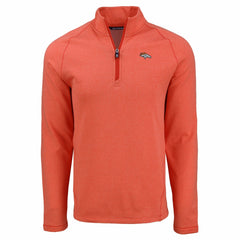 Denver Broncos Cutter & Buck Peshastin Eco Fleece Tri-Blend Raglan Recycled Quarter-Zip Jacket - Heather Orange - NFL
