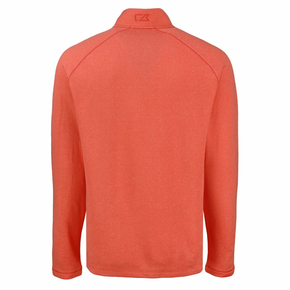 Denver Broncos Cutter & Buck Peshastin Eco Fleece Tri-Blend Raglan Recycled Quarter-Zip Jacket - Heather Orange - NFL
