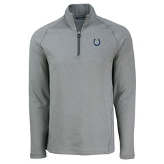 Indianapolis Colts Cutter & Buck Peshastin Eco Fleece Tri-Blend Raglan Recycled Quarter-Zip Jacket - Heather Gray - NFL