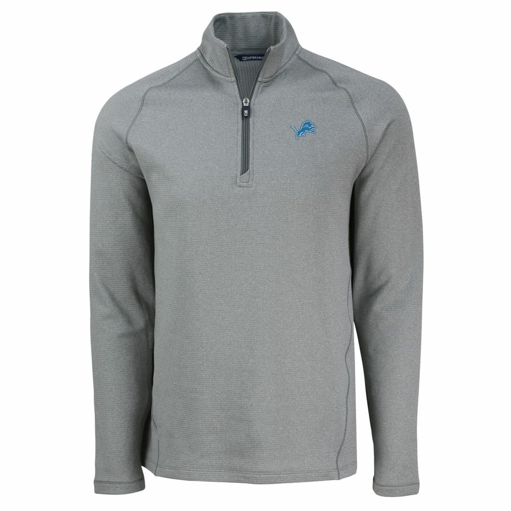 Detroit Lions Cutter & Buck Peshastin Eco Fleece Tri-Blend Raglan Recycled Quarter-Zip Jacket - Heather Gray - NFL