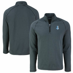 Detroit Lions Cutter & Buck Peshastin Eco Fleece Tri-Blend Raglan Recycled Quarter-Zip Jacket - Heather Black - NFL