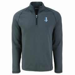 Detroit Lions Cutter & Buck Peshastin Eco Fleece Tri-Blend Raglan Recycled Quarter-Zip Jacket - Heather Black - NFL