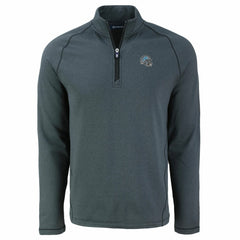 Detroit Lions Cutter & Buck Peshastin Eco Fleece Tri-Blend Raglan Recycled Quarter-Zip Jacket - Heather Black - NFL