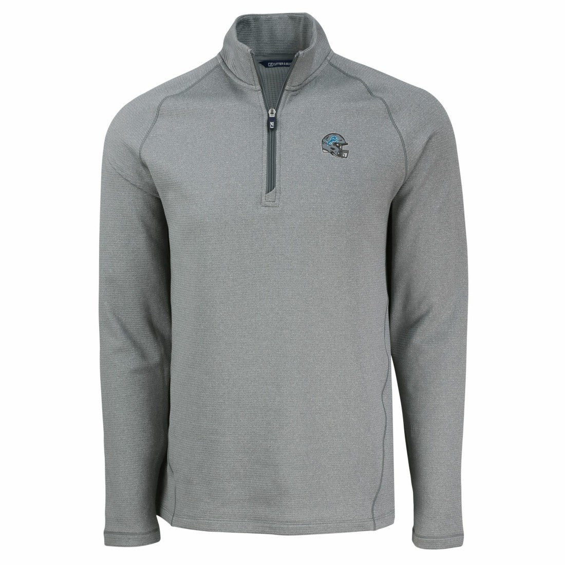 Detroit Lions Cutter & Buck Peshastin Eco Fleece Tri-Blend Raglan Recycled Quarter-Zip Jacket - Heather Gray - NFL
