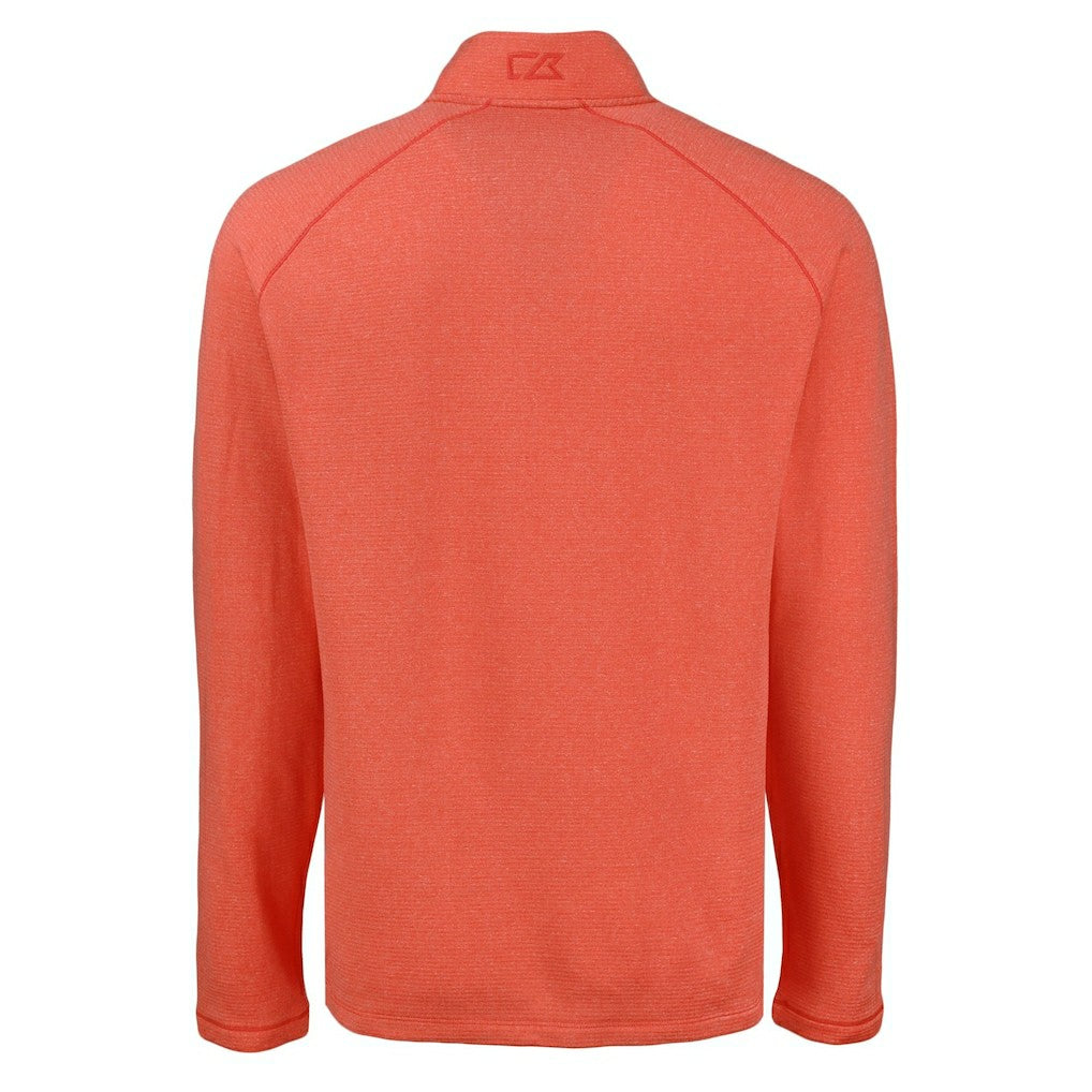 Denver Broncos Cutter & Buck Peshastin Eco Fleece Tri-Blend Raglan Recycled Quarter-Zip Jacket - Heather Orange - NFL