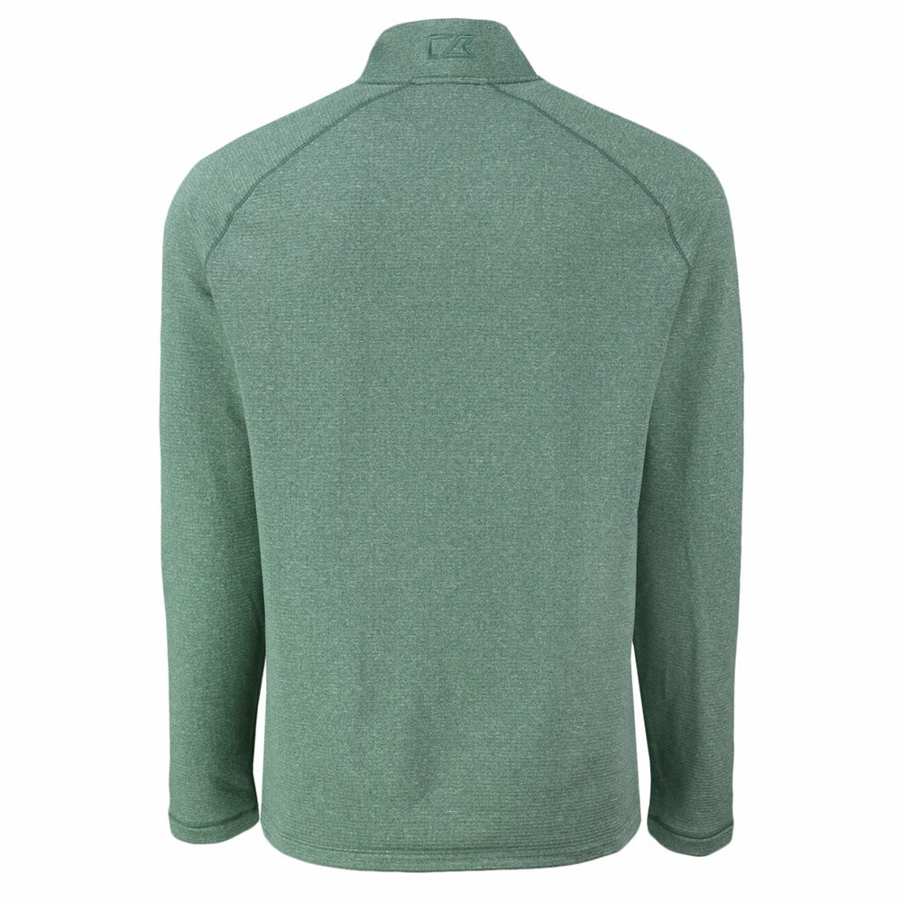 Green Bay Packers Cutter & Buck Peshastin Eco Fleece Tri-Blend Raglan Recycled Quarter-Zip Jacket - Heather Green - NFL