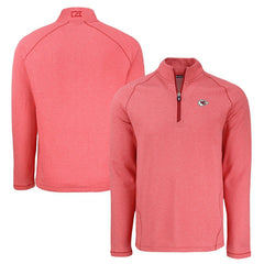 Kansas City Chiefs Cutter & Buck Peshastin Eco Fleece Tri-Blend Raglan Recycled Quarter-Zip Jacket - Heather Red - NFL