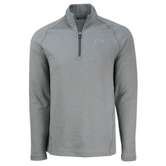 Los Angeles Chargers Cutter & Buck Peshastin Eco Fleece Tri-Blend Raglan Recycled Quarter-Zip Jacket - Heather Gray - NFL