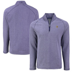 Minnesota Vikings Cutter & Buck Peshastin Eco Fleece Tri-Blend Raglan Recycled Quarter-Zip Jacket - Heather Purple - NFL
