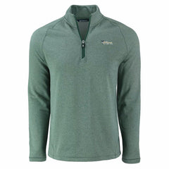 New York Jets Cutter & Buck Peshastin Eco Fleece Recycled Half-Zip Top - Heather Green - NFL