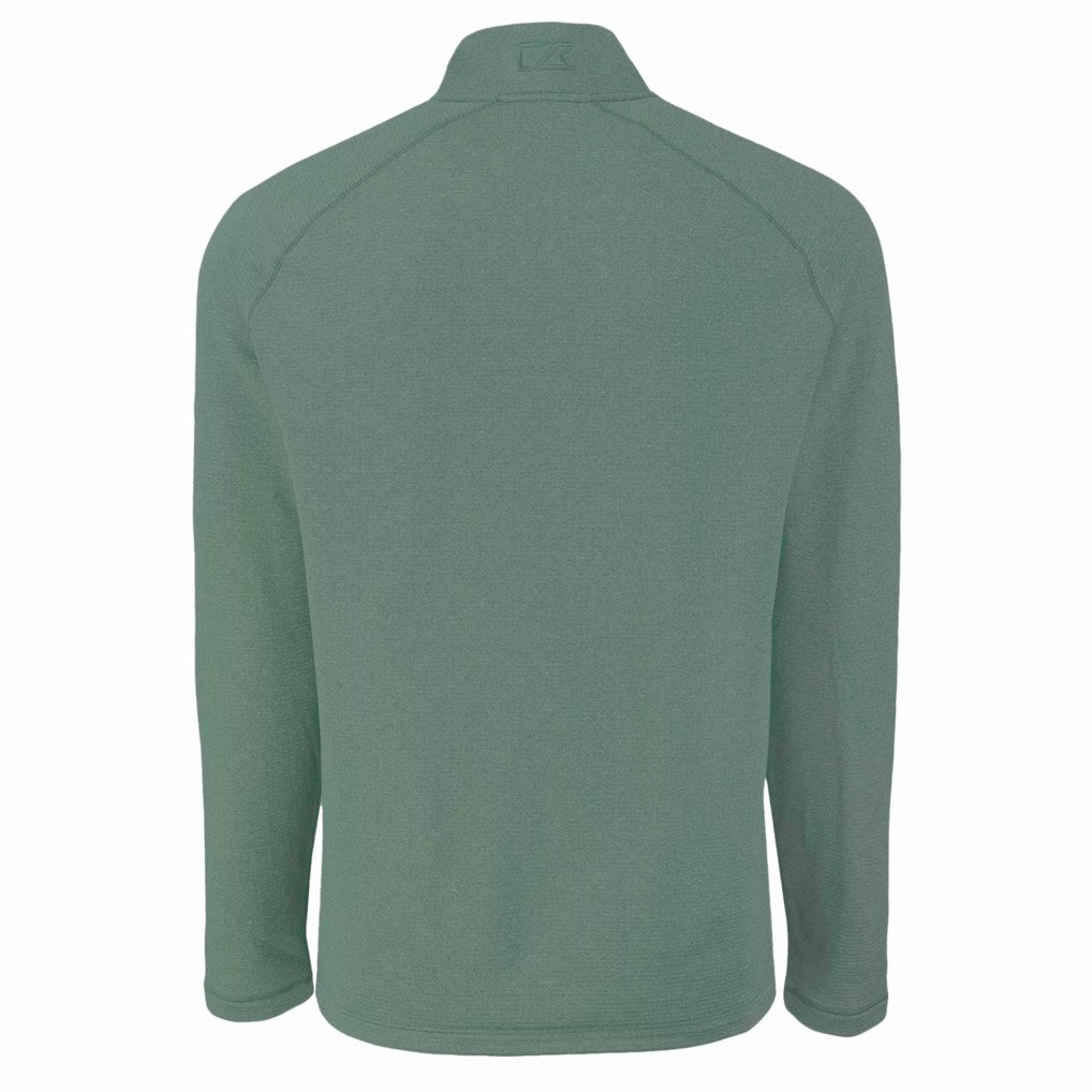 New York Jets Cutter & Buck Peshastin Eco Fleece Recycled Half-Zip Top - Heather Green - NFL