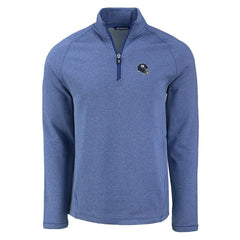 New York Giants Cutter & Buck Peshastin Eco Fleece Tri-Blend Raglan Recycled Quarter-Zip Jacket - Heather Royal - NFL