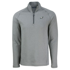 Philadelphia Eagles Cutter & Buck Peshastin Eco Fleece Tri-Blend Raglan Recycled Quarter-Zip Jacket - Heather Gray - NFL