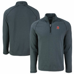 Tampa Bay Buccaneers Cutter & Buck Peshastin Eco Fleece Tri-Blend Raglan Recycled Quarter-Zip Jacket - Heather Black - NFL